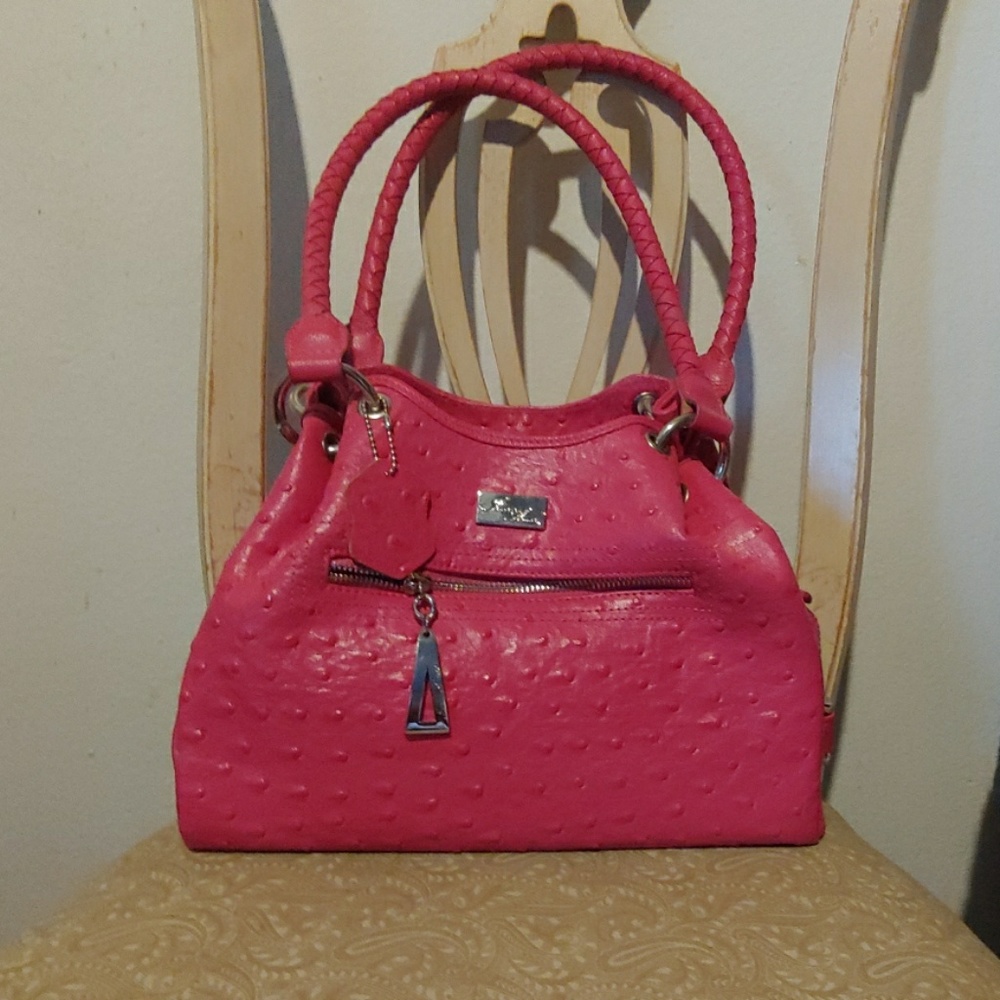 Pink leather purse